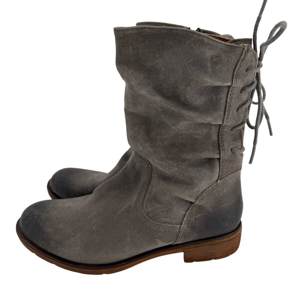 Sofft Sharnell Waterproof Suede Lace Up Ankle Boots Womens 7 Gray